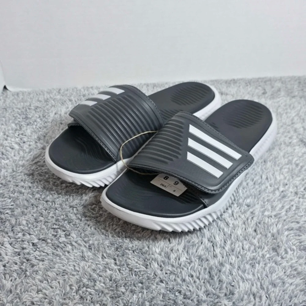 Adidas Men's Alpharesponse Slides 2.0 Grey White Size Mens 8 Womens 9 JP5398 NEW